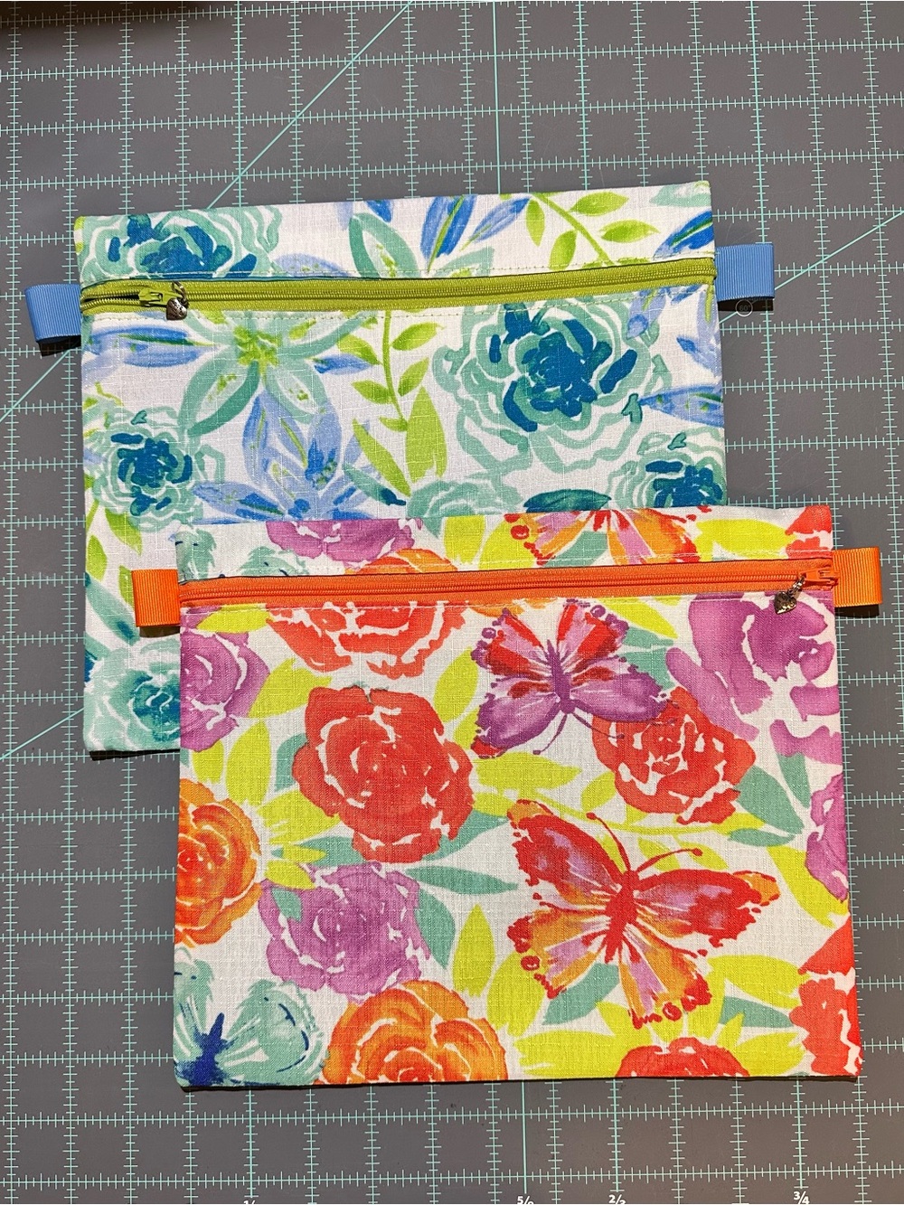 Bright Floral Zip Pouches - Colorful Floral Print